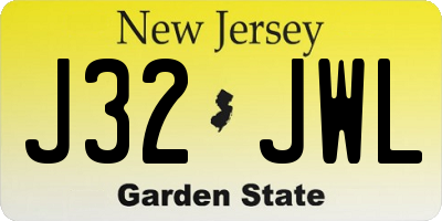 NJ license plate J32JWL