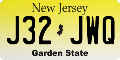 NJ license plate J32JWQ