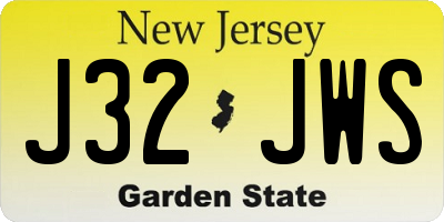 NJ license plate J32JWS
