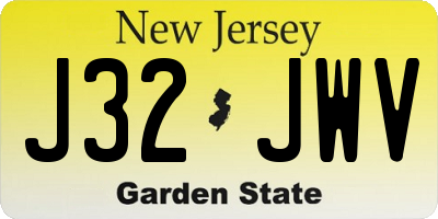 NJ license plate J32JWV