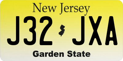 NJ license plate J32JXA