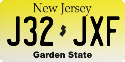 NJ license plate J32JXF