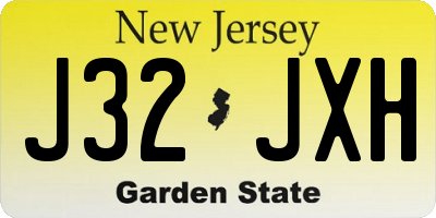 NJ license plate J32JXH