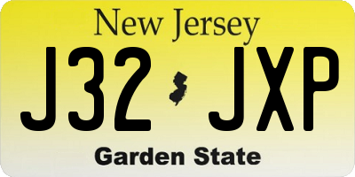 NJ license plate J32JXP