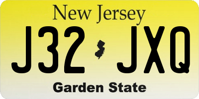 NJ license plate J32JXQ