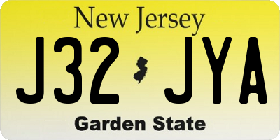 NJ license plate J32JYA