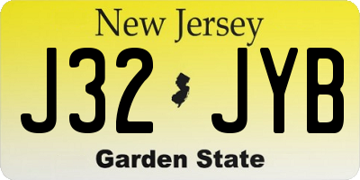 NJ license plate J32JYB