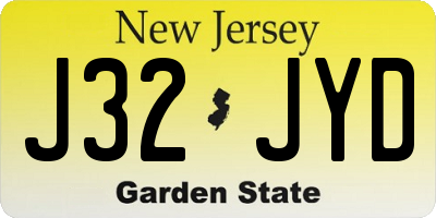 NJ license plate J32JYD