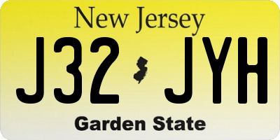 NJ license plate J32JYH
