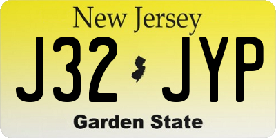 NJ license plate J32JYP