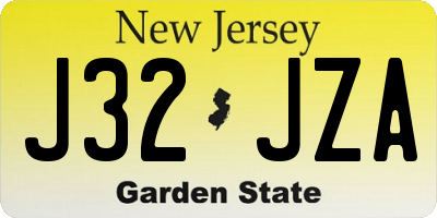 NJ license plate J32JZA