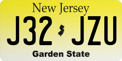 NJ license plate J32JZU