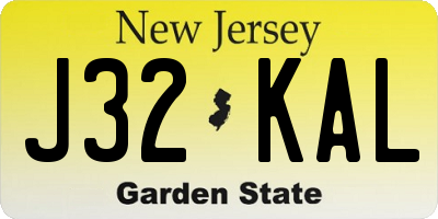 NJ license plate J32KAL