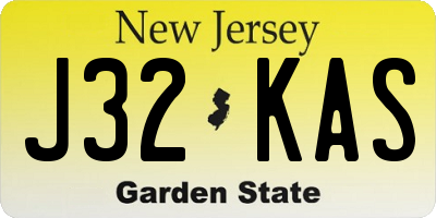NJ license plate J32KAS
