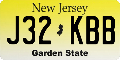 NJ license plate J32KBB