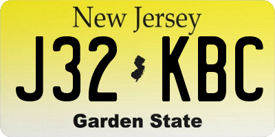NJ license plate J32KBC