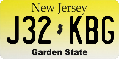 NJ license plate J32KBG