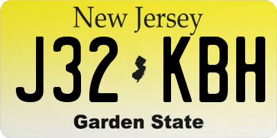 NJ license plate J32KBH