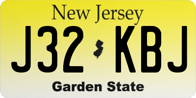 NJ license plate J32KBJ