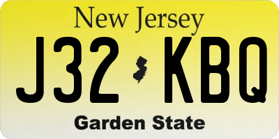 NJ license plate J32KBQ