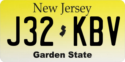 NJ license plate J32KBV