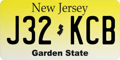 NJ license plate J32KCB