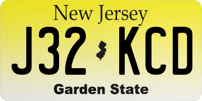 NJ license plate J32KCD