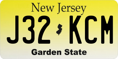 NJ license plate J32KCM