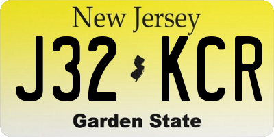 NJ license plate J32KCR