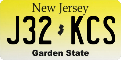NJ license plate J32KCS