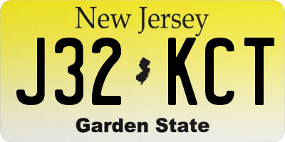 NJ license plate J32KCT