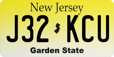 NJ license plate J32KCU