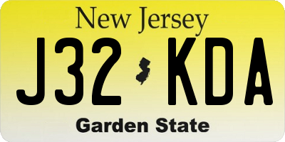 NJ license plate J32KDA