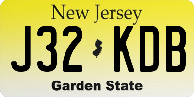 NJ license plate J32KDB
