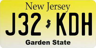 NJ license plate J32KDH