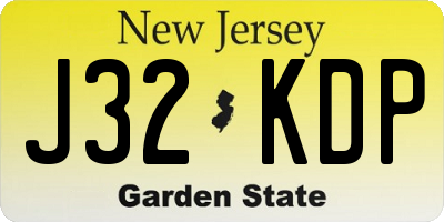NJ license plate J32KDP