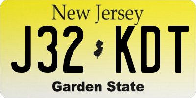 NJ license plate J32KDT