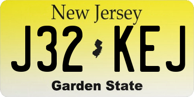 NJ license plate J32KEJ