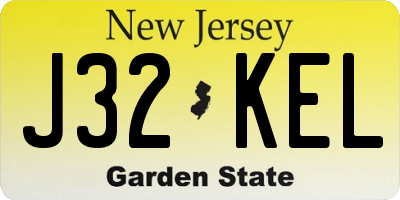 NJ license plate J32KEL