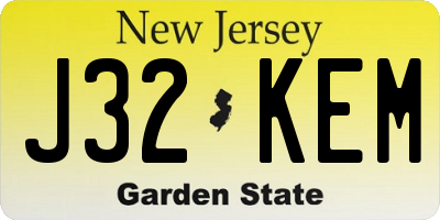 NJ license plate J32KEM