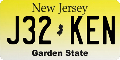 NJ license plate J32KEN