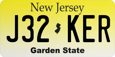 NJ license plate J32KER