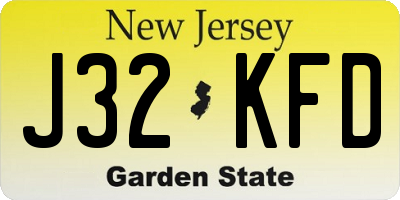 NJ license plate J32KFD
