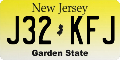 NJ license plate J32KFJ