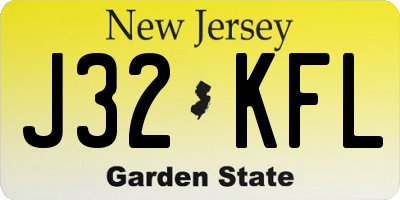 NJ license plate J32KFL