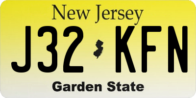 NJ license plate J32KFN