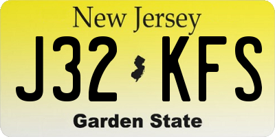 NJ license plate J32KFS