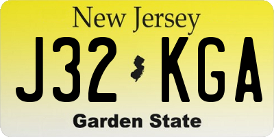 NJ license plate J32KGA