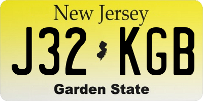 NJ license plate J32KGB