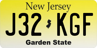 NJ license plate J32KGF